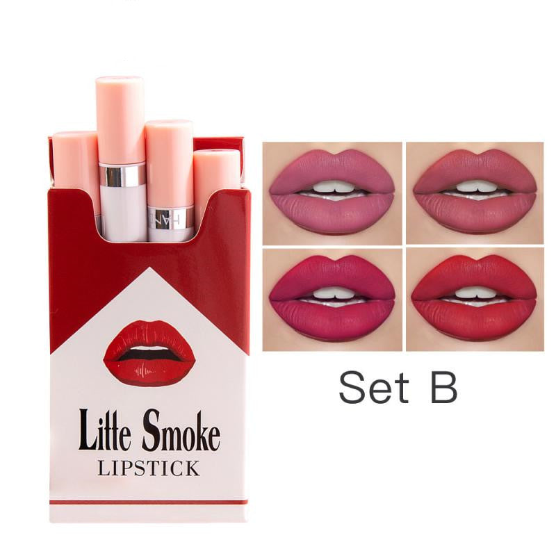 💄✨ Matte Mist Lipstick – Semi Suede Texture 4-Pack | Silky, Lett & Langvarig