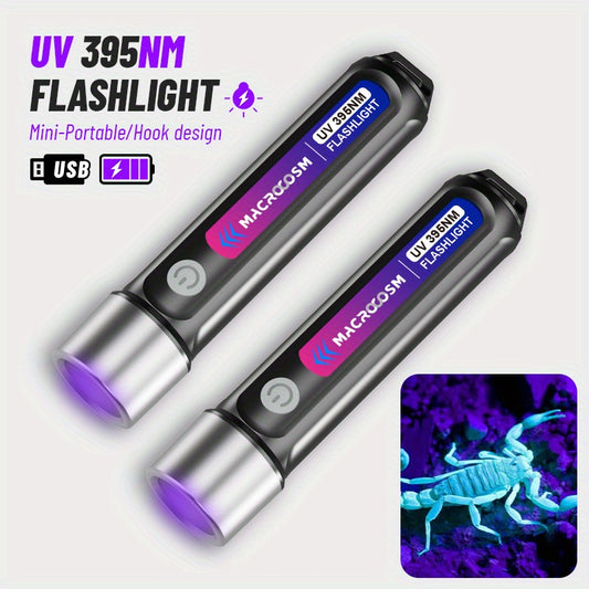 2 stk 395nm UV LED Lommelykter