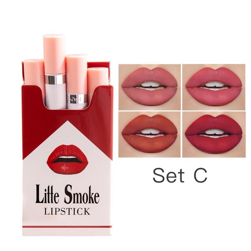 💄✨ Matte Mist Lipstick – Semi Suede Texture 4-Pack | Silky, Lett & Langvarig